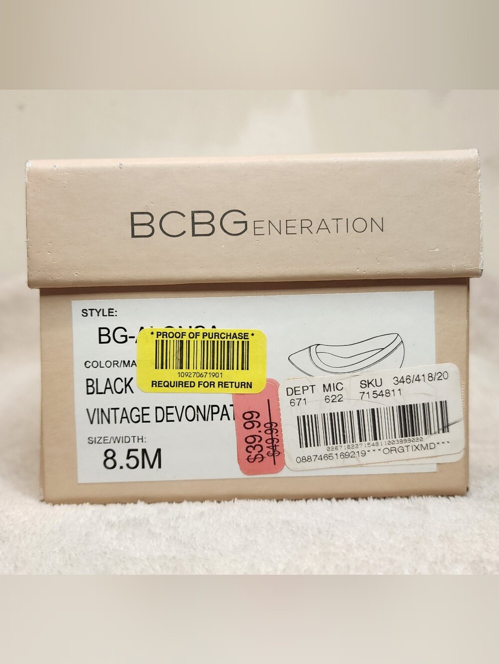 BCBGeneration Black Pointed Patent-Trim Flats - Picture 2 of 5